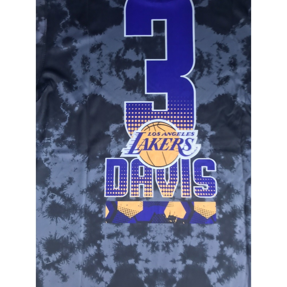 Los Angeles LA Lakers Anthony Davis #3 Gray Tie Dye Graphic T-Shirt Men's Medium - Picture 12 of 14